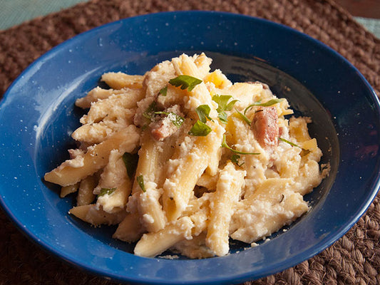 Southside Garlic Sausage Baked Penne