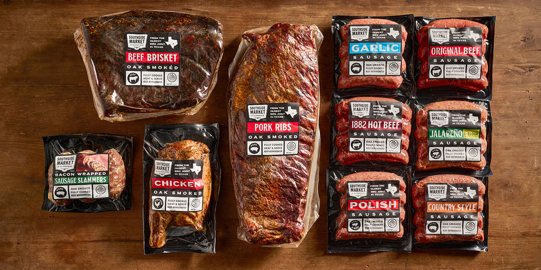Meat Sampler Gift Set with Sausage, Slammers, Brisket, Chicken, and Ribs