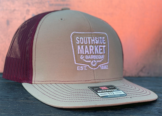 Southside Logo Hat Khaki on Maroon